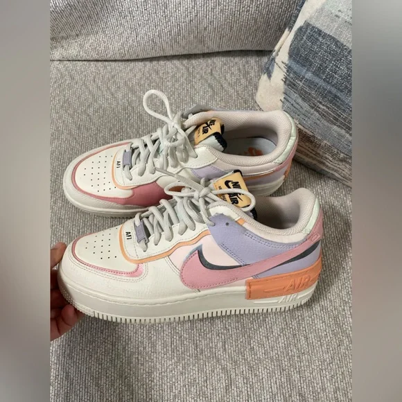 ✨ Nike women’s Air Force 1 Shadow ‘Orange Chalk Pink Glaze’ Size 9 - Picture 6 of 11